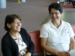 Widad and Minerva at airport (rw)