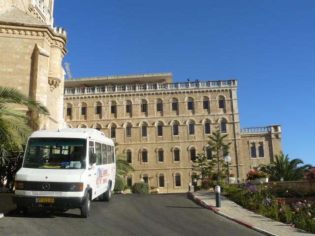 One wing of Notre Dame of Jerusalem Center, our hotel (rw)