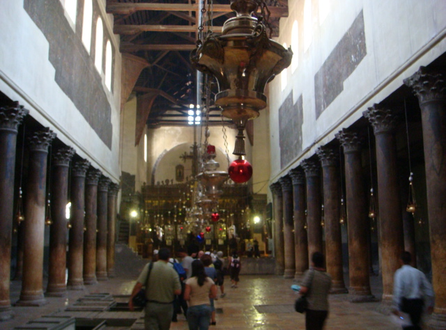 Interior of the Basilica of the Nativity in Bethlehem (hs)