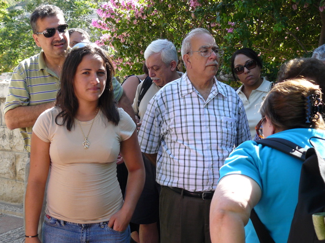 David, Ursula, Bill, Subi, Nicole, Ann in the Garden of Gethsemane (rw)