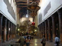 Interior of the Basilica of the Nativity in Bethlehem (hs)