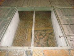 Byzantine mosaics preserved in the Basilica of the Nativity in Bethlehem (sy)