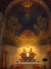 Iconography behind the altar in Church of all Nations (sy)