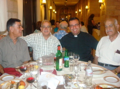 Dinner at Notre Dame Jerusalem Center - Salim, Subi, Father Samer, Naim (sy)