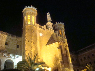 The Towers of Notre Dame of Jerusalem at Night, from the ground (hs)