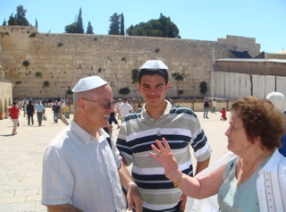 George, Paul, and Rafiha at the Western Wall (hs)