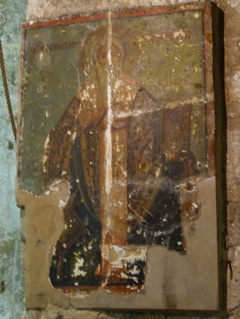 Ancient Icon in unrestored part of Church of the Holy Sepulchre (rw)