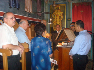 The chanters at St. Elias Church, Jerusalem (sy)