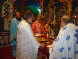 Priests during Liturgy at St. Elias Church, Jerusalem (sy)