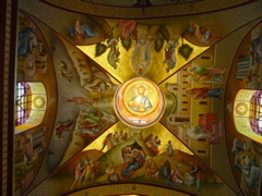 Wonderful iconography and small dome in chapel of Monastery of Transfiguration on Mount Tabor (rw)