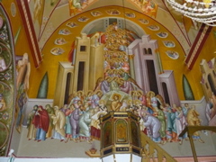 Wonderful iconography of multitude of saints in chapel of Monastery of Transfiguration on Mount Tabor (rw)