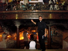 Father Samer at shrine to the Prophet Elias Thesbite (sy)
