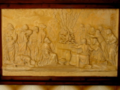 Bas Relief of the Prophet Elijah bringing down fire for the sacrifice (rw)