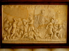 Bas Relief of the Prophet Elijah supervising the execution of the priests of Baal (rw)