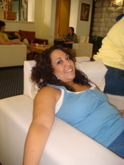Ursula resting at the New Grand Hotel in Nazareth (hs)
