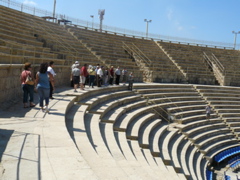 We visit Herod's theater in Ceasarea (rw)