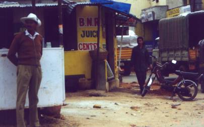 Policeman directing traffic near Hosur Rd