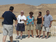 David takes picture of Bill, Nina, Nichole, and Karim at Masada (rw)