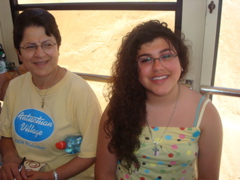 Minerva and Hope going down from Masada in the cable car (sy)