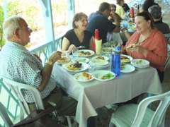 Subi, Widad, and Ann at Al Rahdah Restaurant in Jericho (rw)