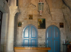 Icons and stone walls in the Monastery of Temptation (sy)