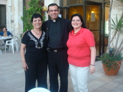 Father Samer with two of the staff from the Four Homes of Mercy in Bethany (sy)