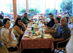Lunch of St. Peter's Fish at Turanteen, Minerva, Hope, Edmond, David, Salim, Father Samer, Widad, Subi (rw)