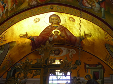 Wonderful iconography of Theotokos in chapel of Monastery of Transfiguration on Mount Tabor (rw)